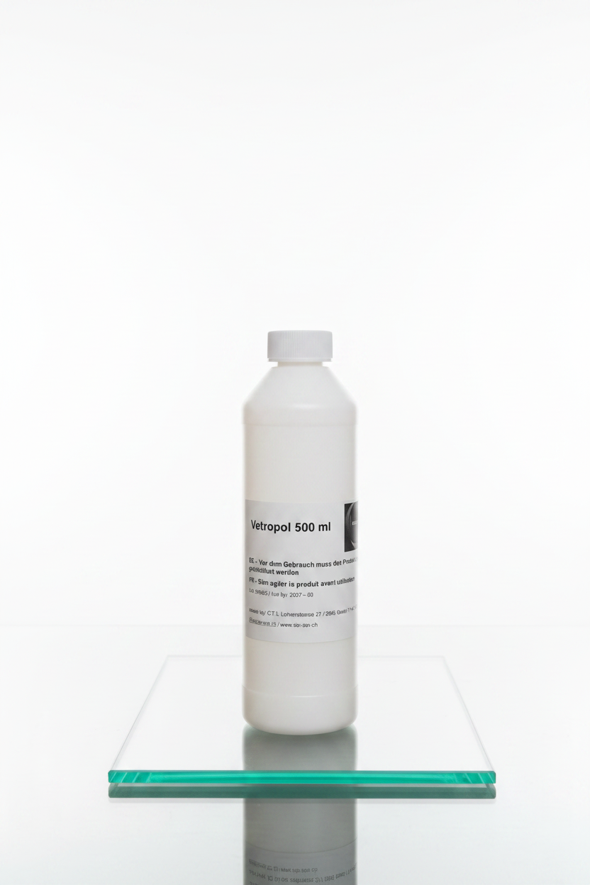 Vetropol 500ml Flasche auf Glasboden